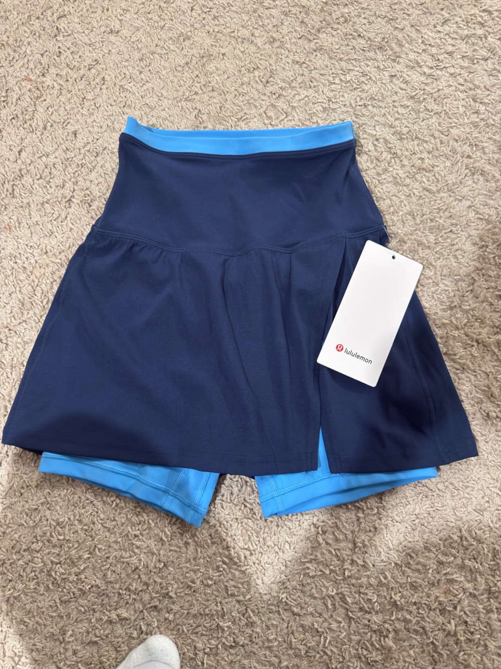 lululemon athletica Navy Skort with Sky Blue Liner